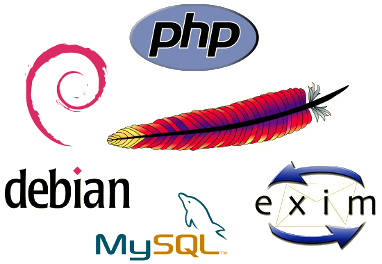 Powered by Debian, Exim, MySQL, Apache und PHP