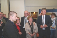 Prominenter Besuch direkt zu Messebeginn durch Lothar Salokat (Werksleiter Continental Korbach, rechts) und Dr. Reinhard Kubat (Landrat, mitte)